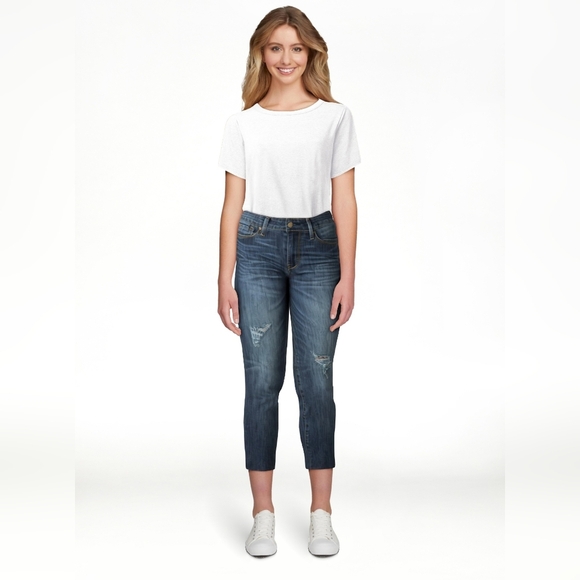 Levi's Signature Womens High Rise Slim Cropped Fit Stretch Denim Jeans Size 27 - Picture 2 of 16